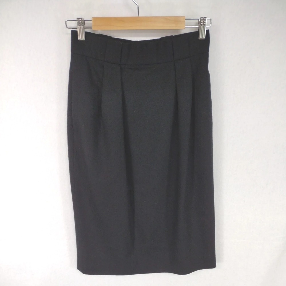 Vintage Evan-Picone Lord & Taylor Women's 10 Wool Pencil Skirt Pockets Black